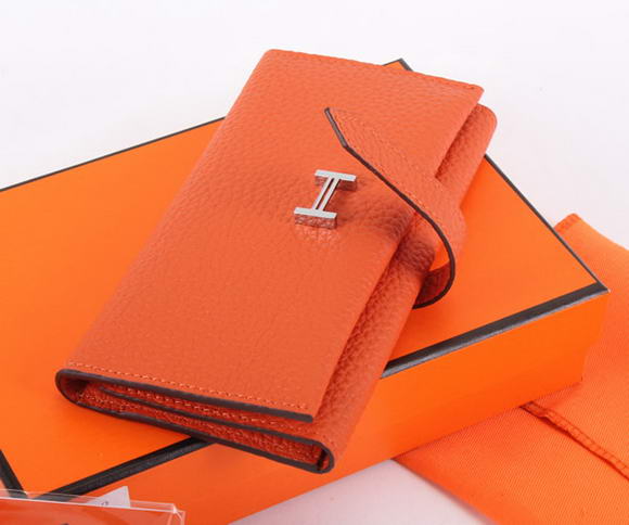 Cheap Fake Hermes Bearn Japonaise Tri-Fold Wallet A308 Orange